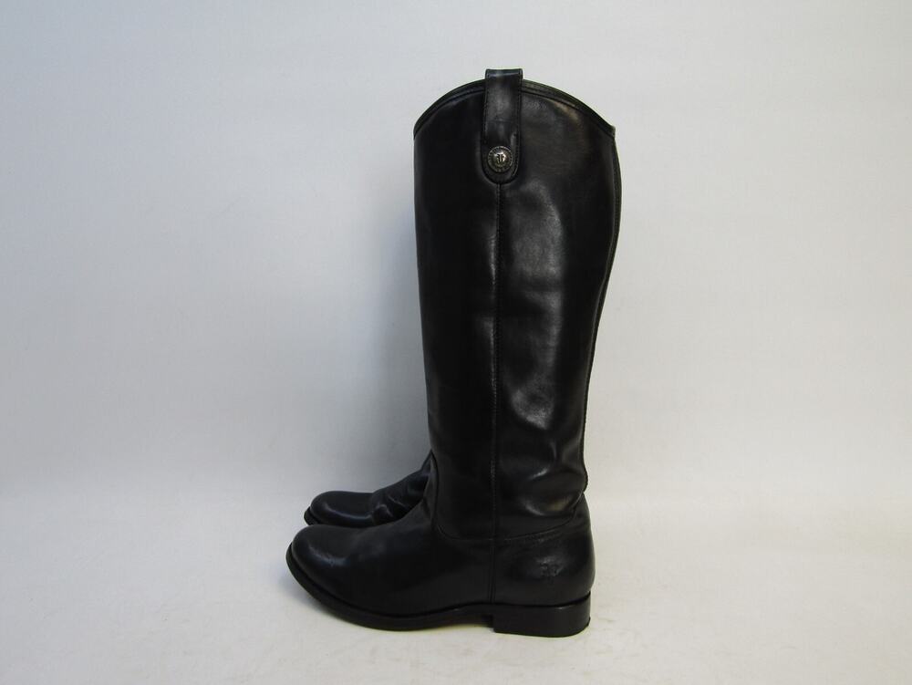 Frye Womens Size 7.5 B Black Leather Knee High Cowboy Fashion Boots